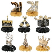NUOLUX Birthday Decorations Table Honeycomb Happy Decoration Partysign Centerpieces Centerpiece 21St 18Th 30Thgold Black Pieces